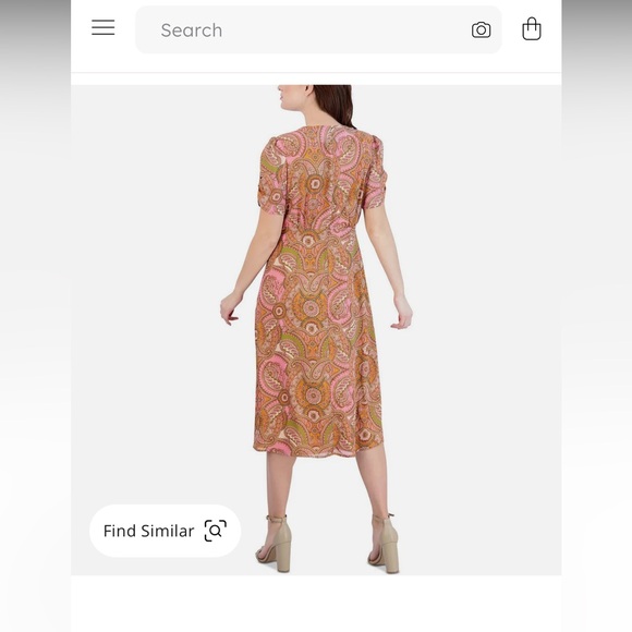 NWT BCBG patterned midi dress with buttons - Picture 4 of 10